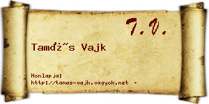 Tamás Vajk névjegykártya
